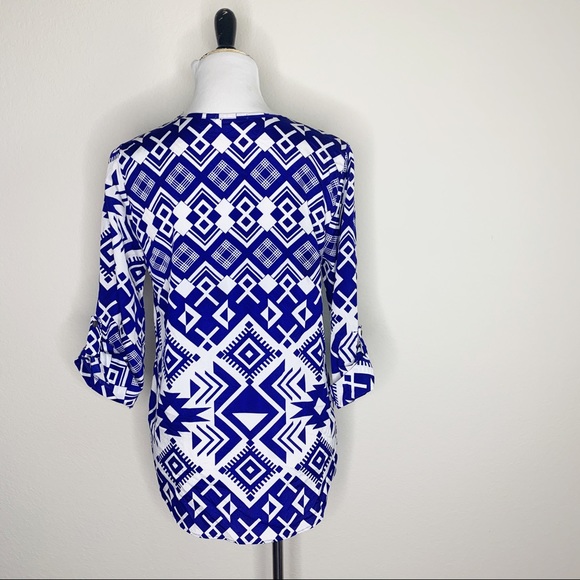 Anthropologie Everly Tunic, Blue and White - Picture 13 of 13